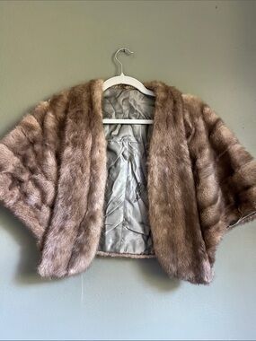 Brown vintage fur cape